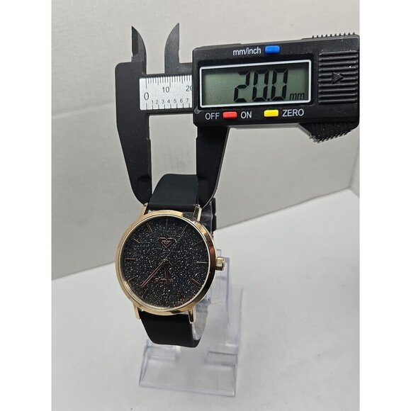 Roxy The Royal Womens Quartz Watch Black Glitter Dial Rose Gold Tone New Battery main image 4